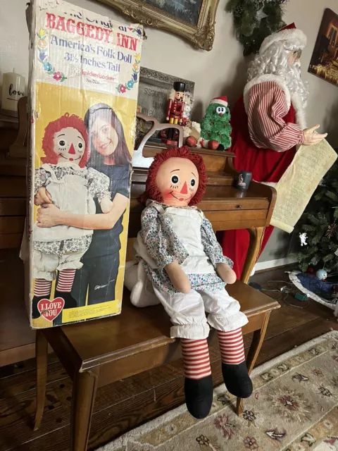 Rare Vintage 1960's The Original Knickerbocker 32” Raggedy Ann Doll With Box!