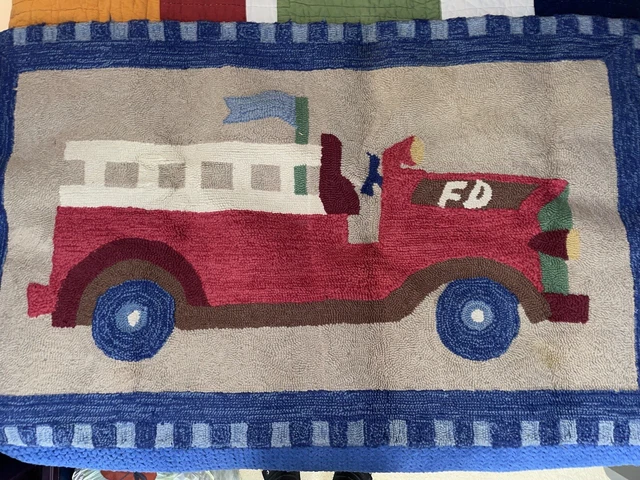 Pottery Barn Kids WYATT FIRE TRUCK Large Bedroom Accent Rug