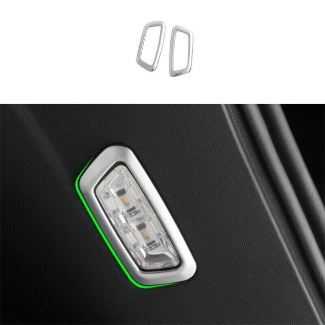 For Mercedes-Benz GLC 16-21 Silver Steel Rear Trunk Reading Light Frame Trim 2X