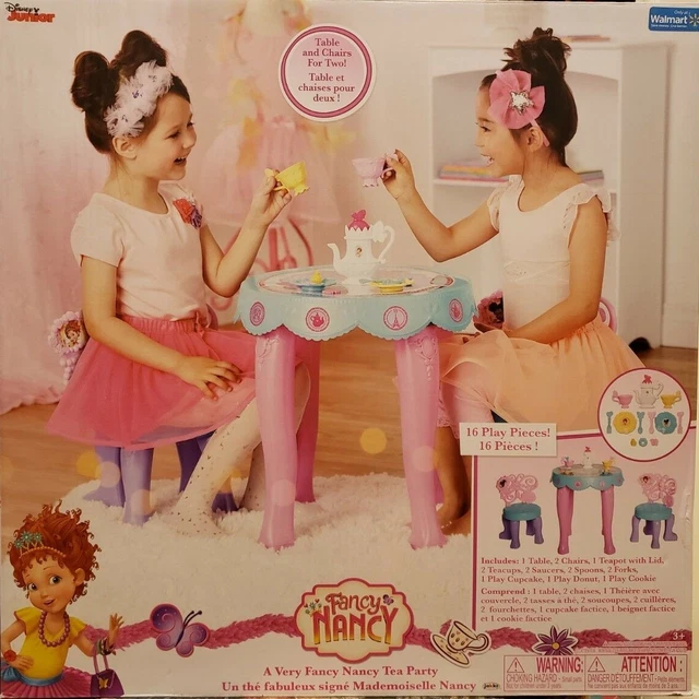 Fancy Nancy Tea Party Table & Chairs &Tea Set 16pc NEW Disney Junior A Very NIB