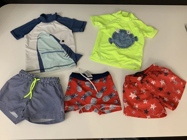 Massive Bundle 2x Top 3x Pantaloncini Next & Sunva Swim Wear Top Età 18 M - 2 anni
