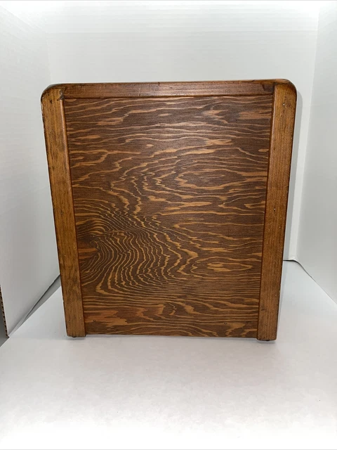 Wood Trash Can Waste Basket Wooden Bin Container  14.5 x 12.5 x 9 1/4