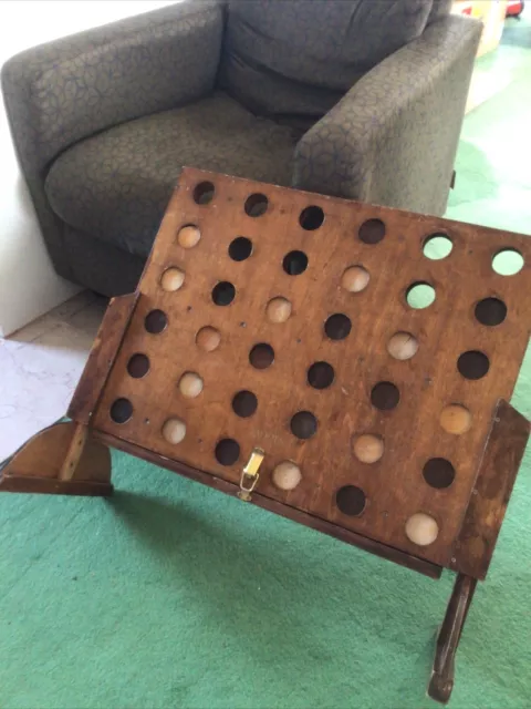 ANTIQUE Connect Four Wooden JAQUES Very Rare 26x23x11,5”