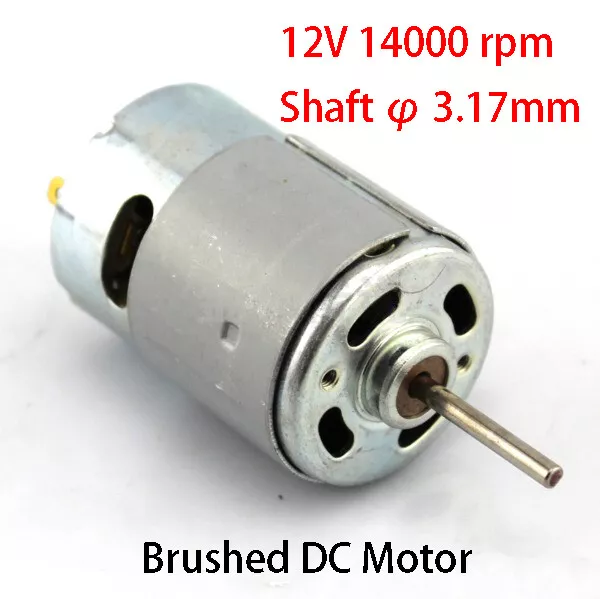 Brushed DC Motor Carbon Brush Electric Motors Long D-Shaft 12V 14000 rpm Toy DIY