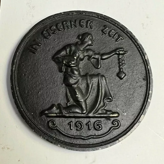 1916 WWI Germany War Effort Iron Medal for Civilian Gold Contributions, 40mm