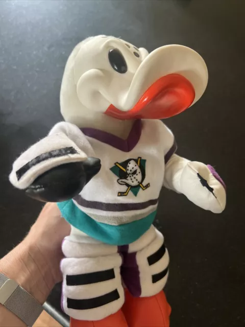 Anaheim Mighty Ducks Hockey Goalie Wild Wing Plush Stuffed NHL Russ Berrie vtg