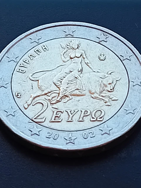 2 Euro Münze Griechenland S Im Stern 2 EURO MÜNZE/GRIECHENLAND/2002/S-STERN/SEHR schön/dezentriert/RAR/für