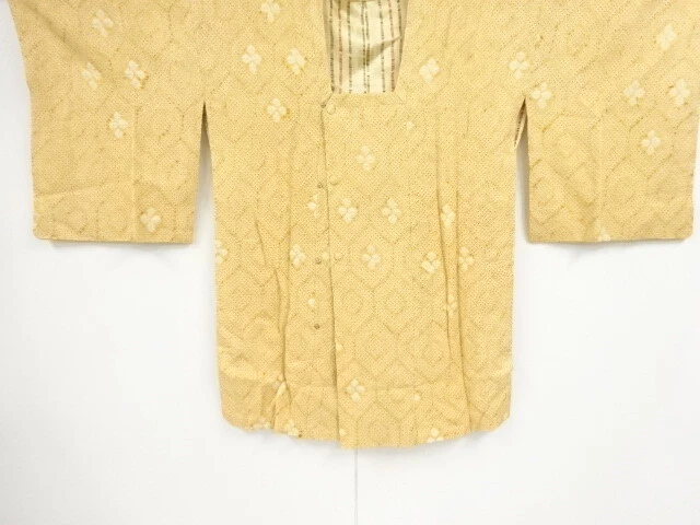 83851# Japanese Kimono / Michiyuki Coat / Doro Oshima Tsumugi / Flower & Kik