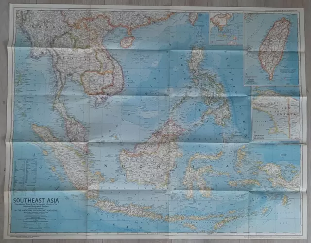 NATIONAL GEOGRAPHIC MAP of South-East Asia. (Dec, 1968). $10.01 - PicClick