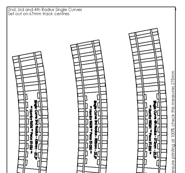 Printable track templates for OO gauge - Hornby - Peco Setrack - PDF file - 00