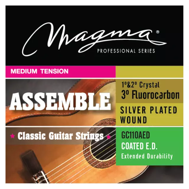 Magma Classical Guitar Strings Medium Tension ASSAMBLE Nylon-Carbon - COATED