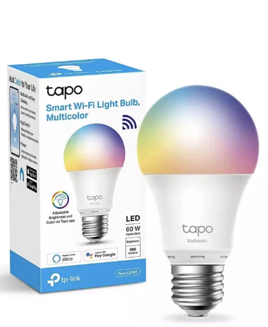 Tapo TP-Link Ampoule LED multicolore intelligente WiFi, ampoule E27  compatible avec Alexa et Google Home, 806 lumens, 8,7 W, aucun hub requis,  télécommande via l'application Tapo (Tapo L530E) : TP-Link: :  Bricolage