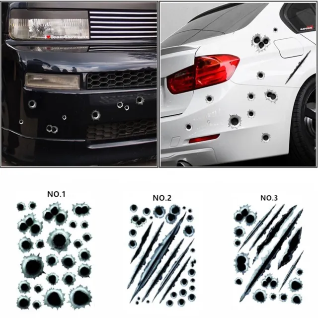Funny Realistic Bullet Holes Vinyl Sticker Decal Car Truck auto prank Vehicle