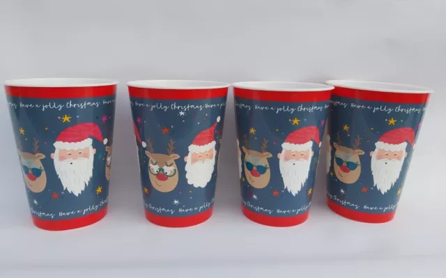 Tazas de Navidad de plástico para niños X4. Tazas de Navidad para niños