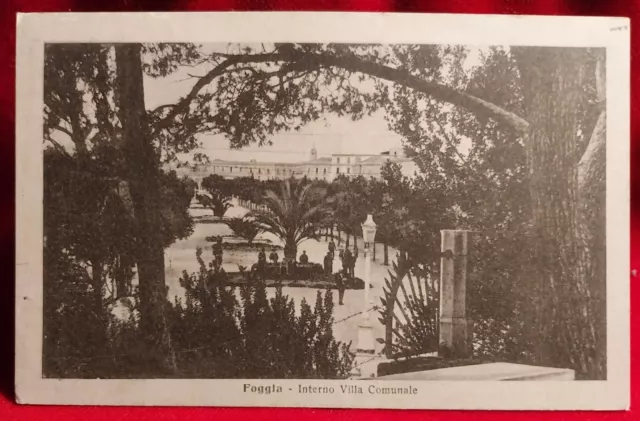 Cartolina Foggia Interno Villa Comunale 1917