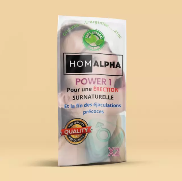 2 Comprimés HOMALPHA - Forte Érection et Anti  Éjaculation précoce 100% Naturel