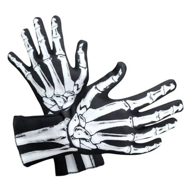 Halloween Short Skeleton Gloves White Ghost Unique Grabbing