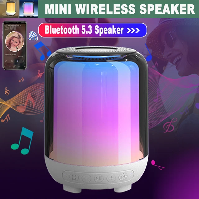 MINI PORTABLE WIRELESS Bluetooth Speaker RGB LED Stereo High Bass Loud ...