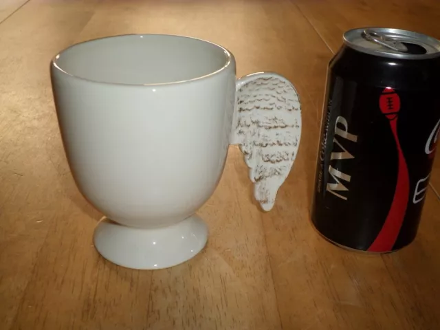 [3-D] ANGEL WING HANDLE, [JUMBO], Ceramic Coffee Mug / Cup, VINTAGE