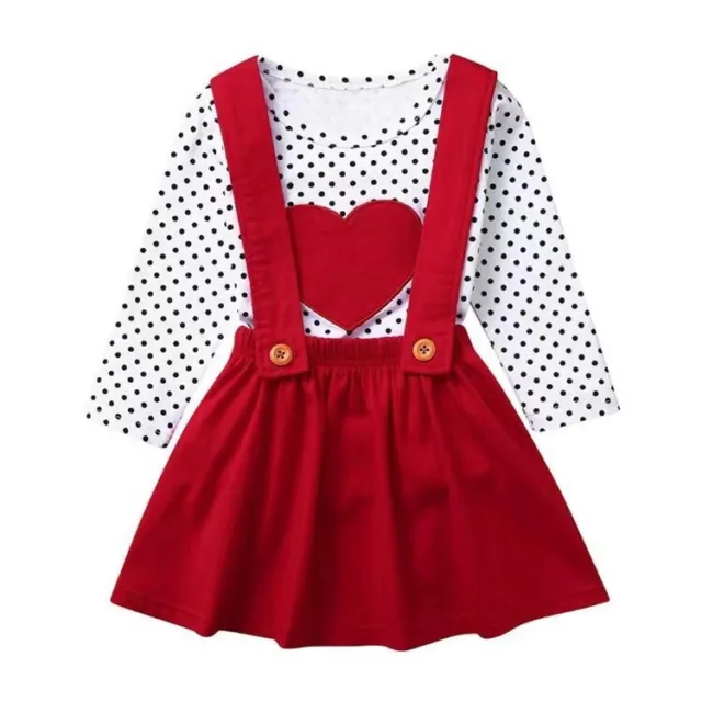 Kids Toddler Baby Girls Tops Skirt Dress T-shirt Outfits Set 2PCS Casual Clothes