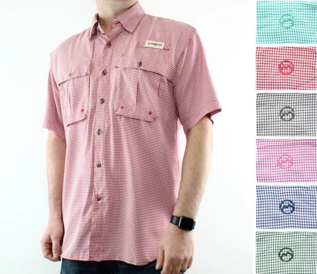 MAGELLAN OUTDOORS MEN'S Fishing Shirt, Short Sleeve Button-Down Fish Gear  Top $16.99 - PicClick
