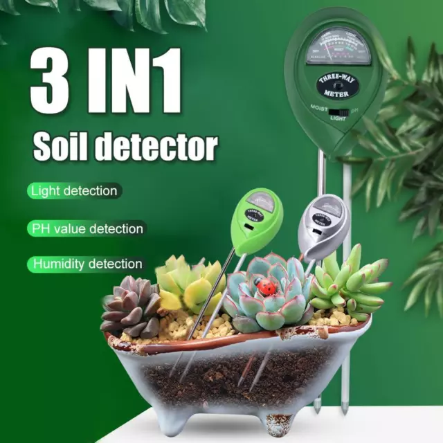3 in1 PH Tester Boden Wasser Feuchtigkeit Licht Test Meter Kit Für Gartenpf DE