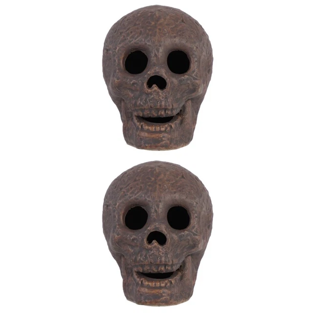 Paquete de 2 troncos de cerámica para cráneo de pozo de fuego calaveras humanas ignífugas