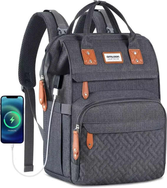 Diaper Bag Backpack, Large for Travel with USB Charging Port for Moms Dad