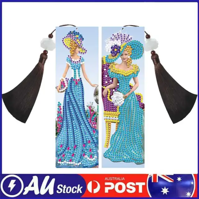 2PCS DIY DIAMOND Painting Leather Bookmark Lady Special-shaped Drill Book  Marks $14.29 - PicClick AU