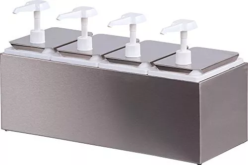 Carlisle FoodService Products Condiment Rail Condiment Center with 4 Standard...