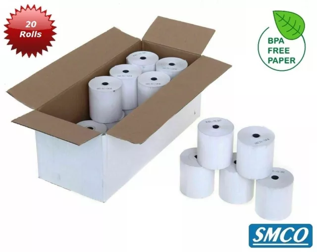 ROLLS SAM4s GIANT RECEIPT PAPER Thermal TILL ROLLS 80mm Wide BPA FREE By SMCO