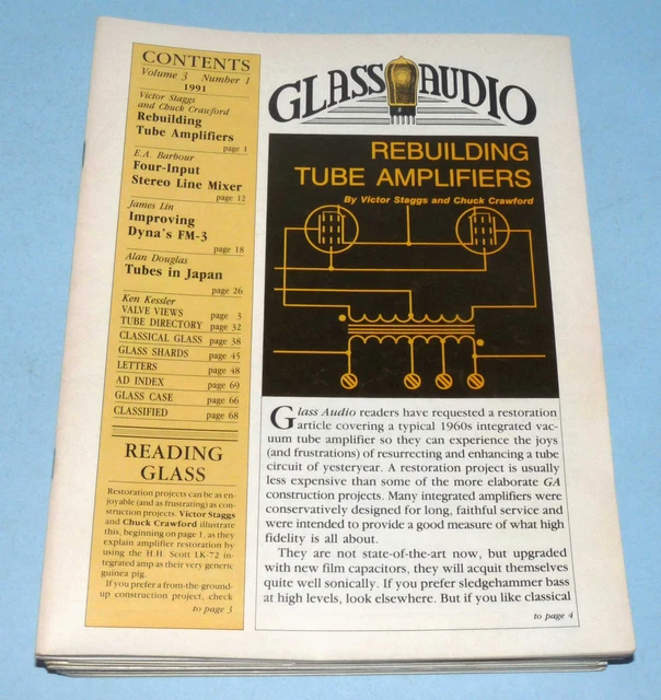 GLASS AUDIO MAGAZINE Lot of 8 1991 to 1998 15.51 PicClick