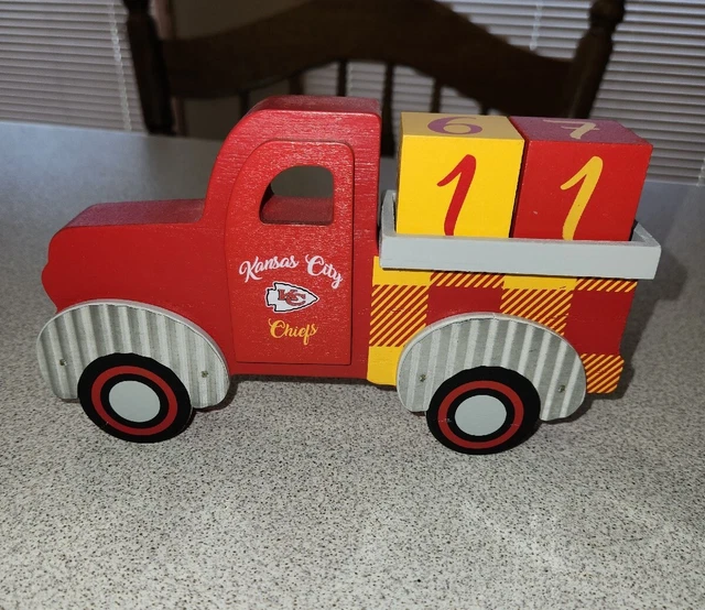 NFL Kansas City Chiefs Football Red Truck With Calendar Letter Blocks
