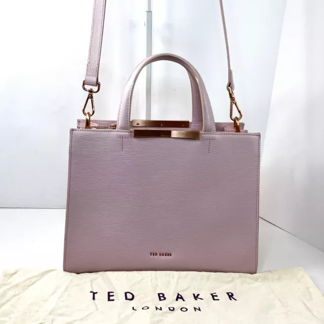Ted Baker London Pink Satchel Handbag Purse With Original Dust Cover
