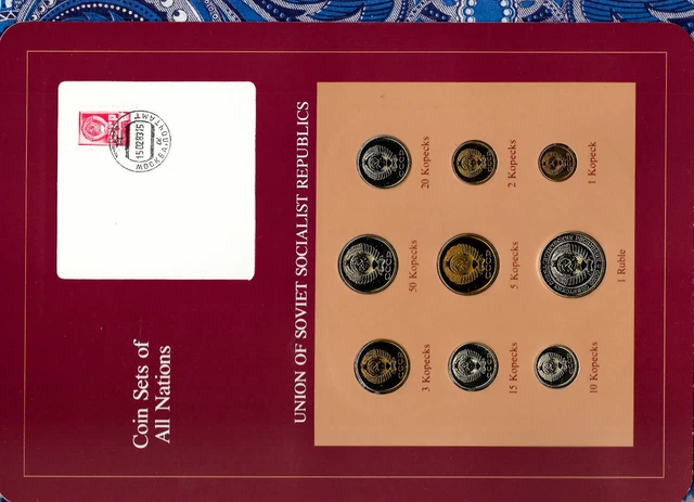 Coin Sets of All Nations USSR Russia UNC 1 Ruble 2,3,5,10,15,20,50 Kopecks 1979