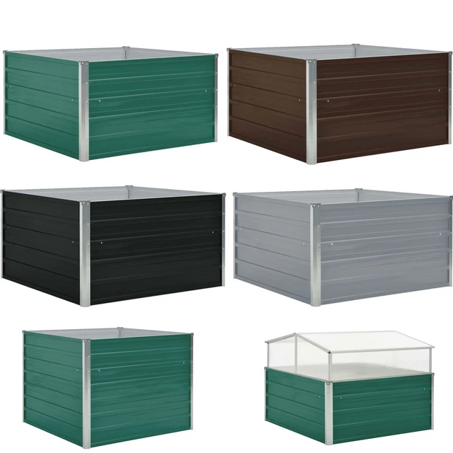 Tidyard Pflanzkübel Aus Verzinktem Stahl – 80x80x44 Cm, Grau, Für Garten, Balkon & Hochbeet