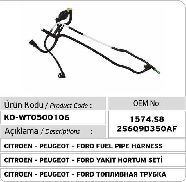 Tuyau De Carburant Compatible Ford Fiesta Fusion 1.4 TDCI 2003-2012 - Tube Retour D'Huile Voiture