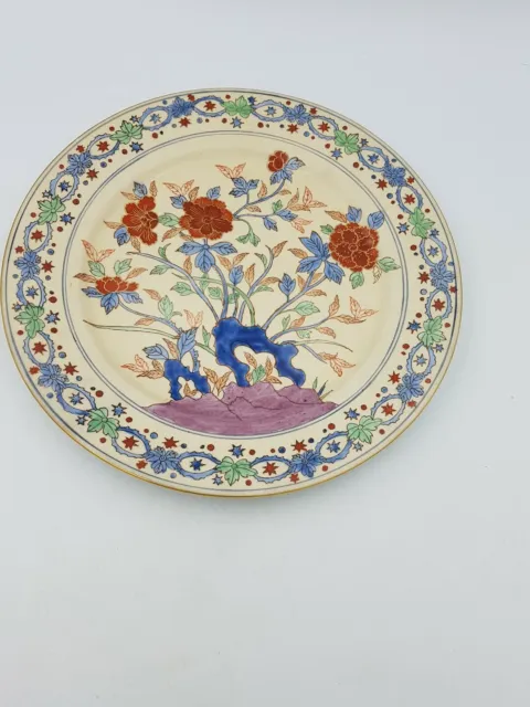 Grande Plaque D'affichage En Céramique Chinoise Vintage Peinte À La Main Fleurs Pivoine Florales 2