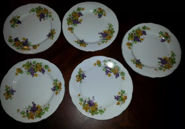 5 x Royal Stafford Oregon Grape Side plates