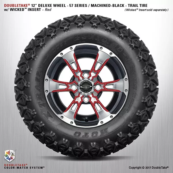 4 Double Take Usiné Noir Rouge Soulevé 57 Séries Roue &tire 12 " Golf Voiture