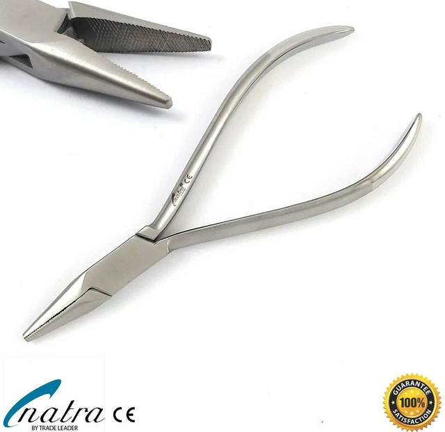 Pince Plate Cannelé Ligaturen 14cm Câble Technique Dentaire Fil de Pliage des