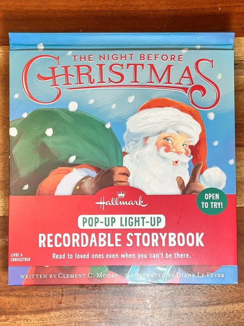 Hallmark The Night Before Christmas Pop Up Light Up Recordable Storybook New *