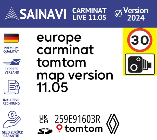 NEU 2024 RENAULT Carminat Map Version 11.05 Sd Karte Europa Megane