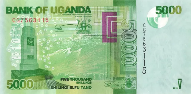 Uganda 5000 Shillings 2019 UNC