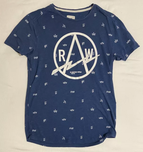 g star raw t shirt Size Medium Blue All Printed
