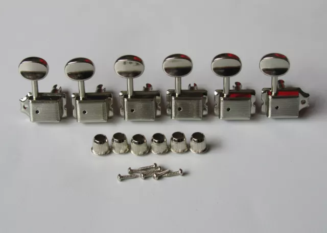 Vintage Guitar Tuning Keys Guitar Tuners Machine Heads Nickel fits Strat Tele