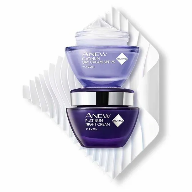 AVON Anew Platinum Replenishing Night Cream +Day Lifting Cream SET ! 1.7 oz each