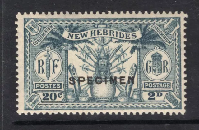 M16506 New Hebrides/Vanuatu-English Issues 1925 SG45S - 2d (20c) ovpt SPECIMEN.