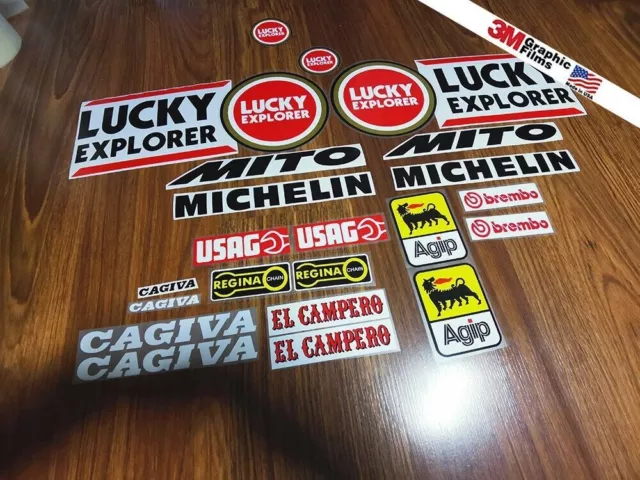 Cagiva Mito Lucky explorer decal set vinyl adesivi autocollants ステッ