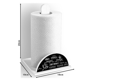 Fil de fer colore bianco anticato Portarotolo da cucina in stile shabby chic 
